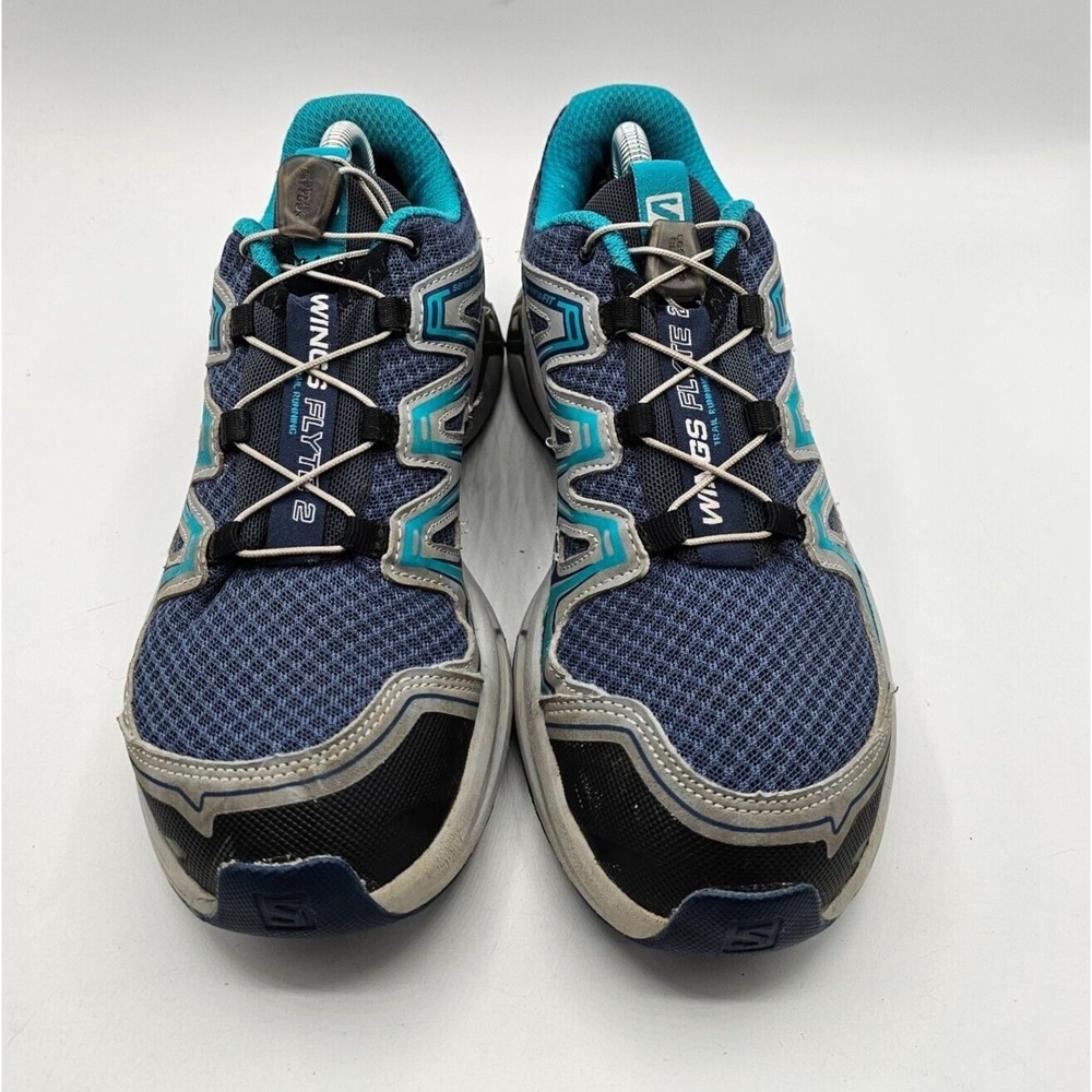 SALOMON Wings Flyte2 Trail Running Shoes Womens 6.5 Blue Contragrip Sneakers - Picture 3 of 11